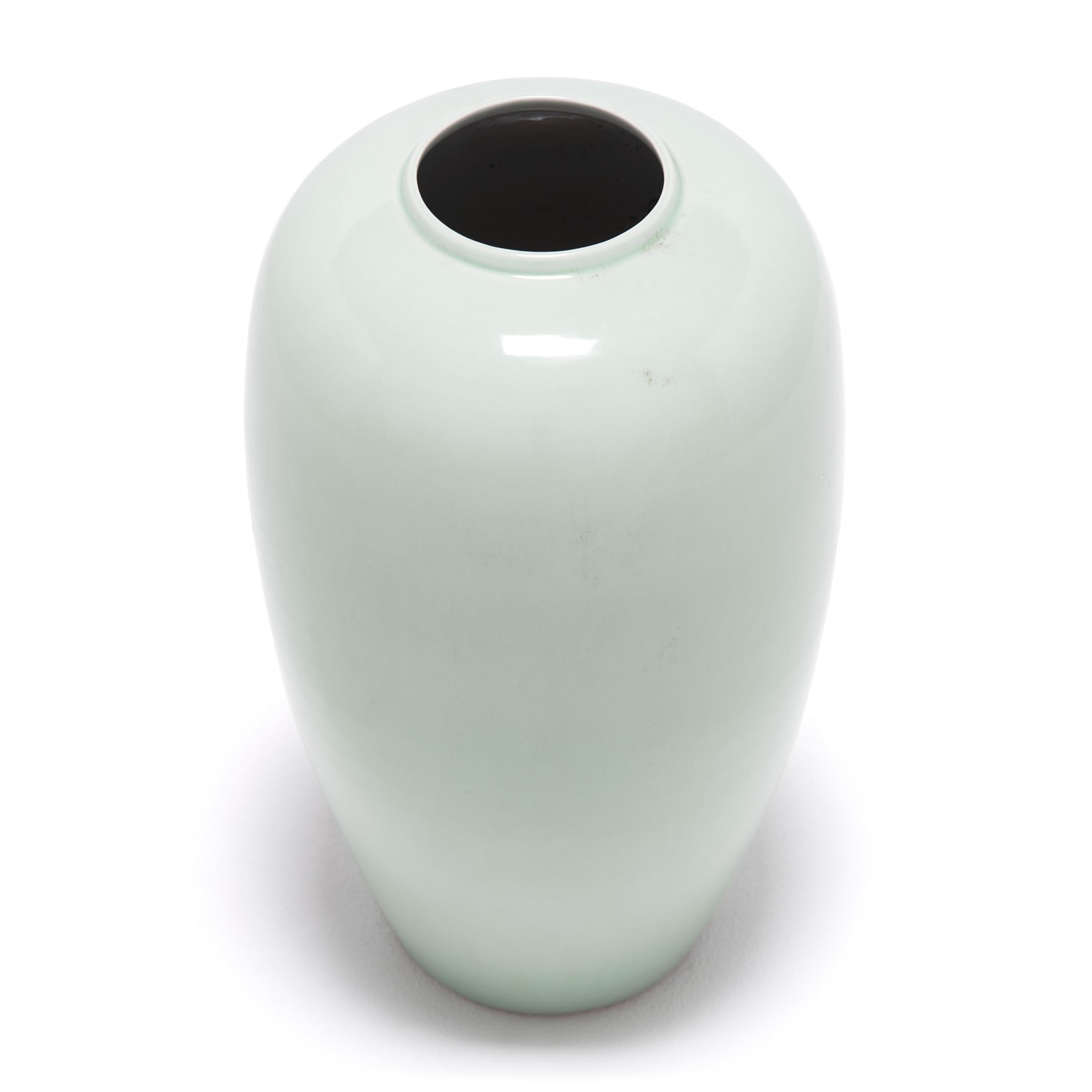 Glazed Chinese Celadon Tapered Vase