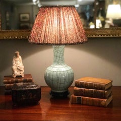 Chinese Celadon Tianqiuping Vase, Wired as a Lamp