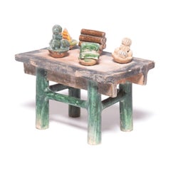 Chinese Celestial Mingqi Table with Offerings
