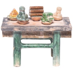 Chinese Celestial Mingqi Table with Offerings