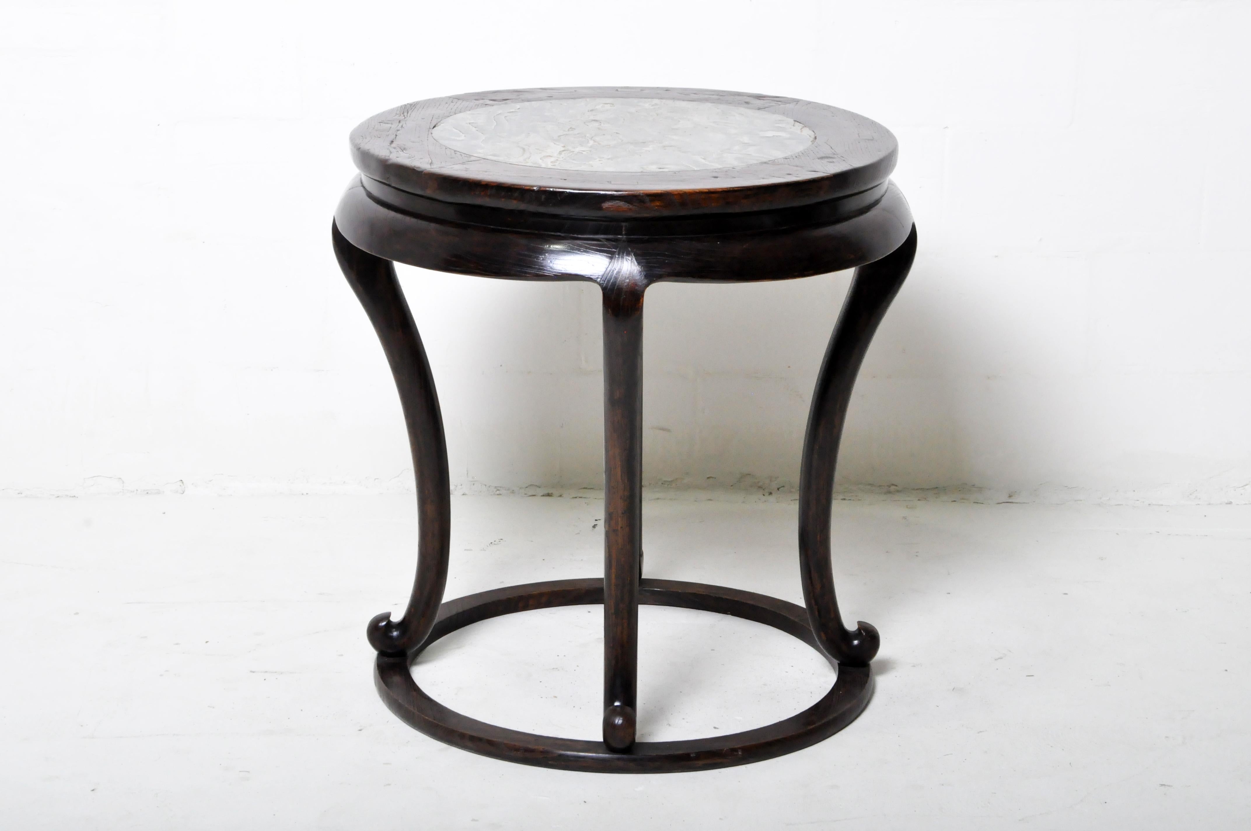 Terracotta Chinese Center Table with Marble