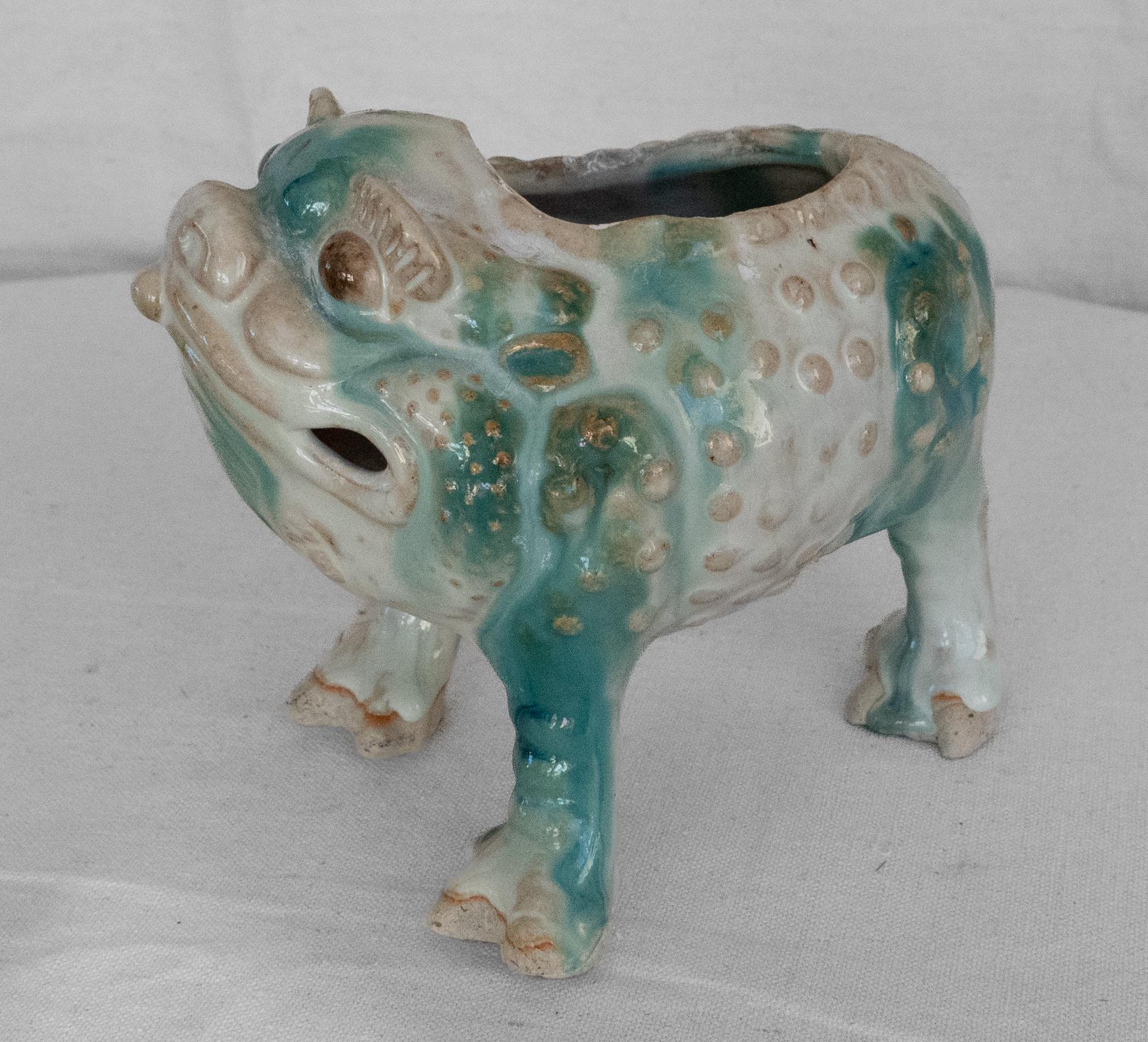 vintage ceramic toilet paper toad