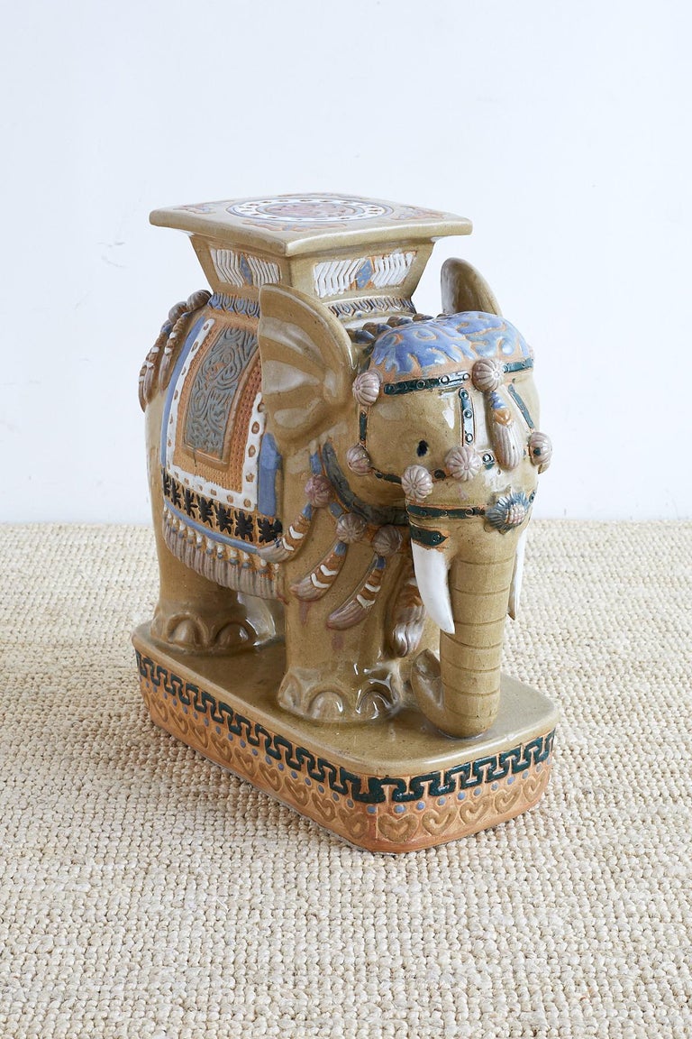 Chinese Ceramic Elephant Garden Stool or Drink Table For ...