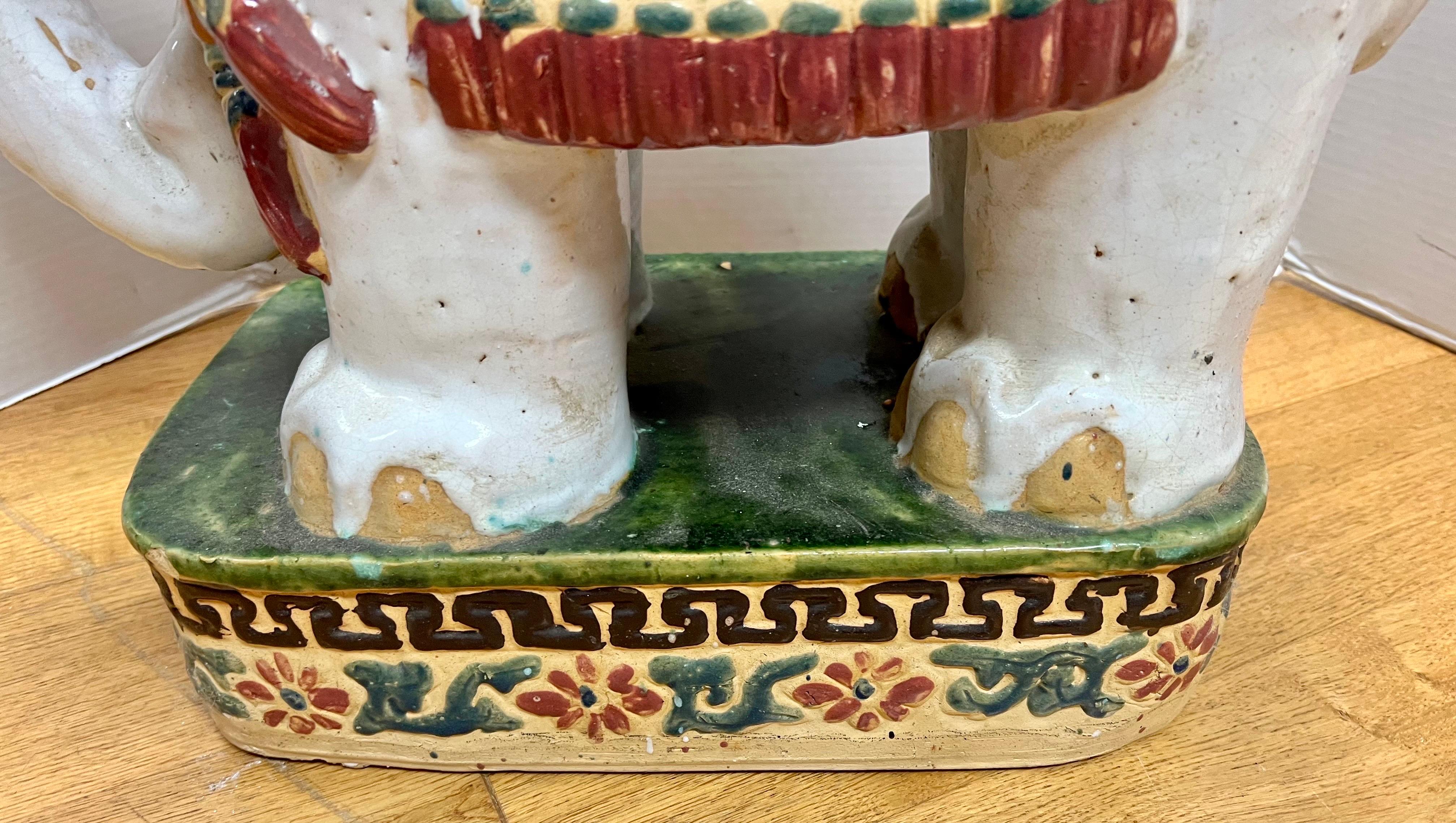 Chinese Ceramic Elephant Garden Stool Pedestal Table 2
