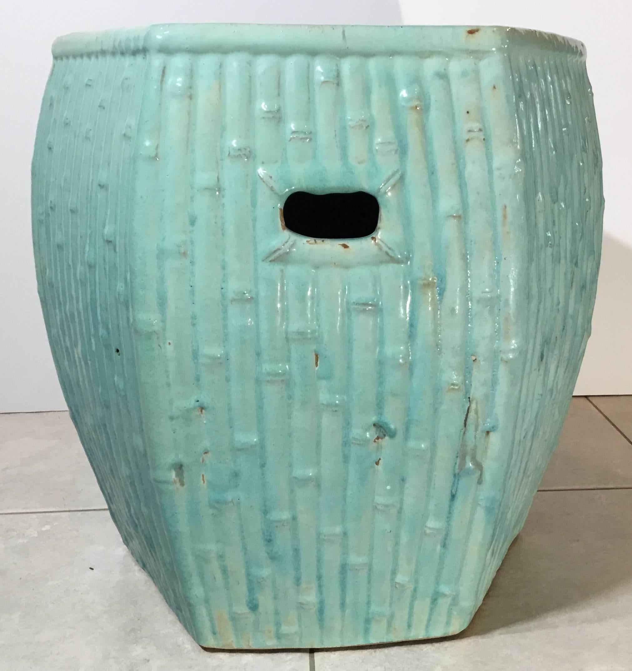 Chinese Ceramic Garden Stool In Excellent Condition In Delray Beach, FL