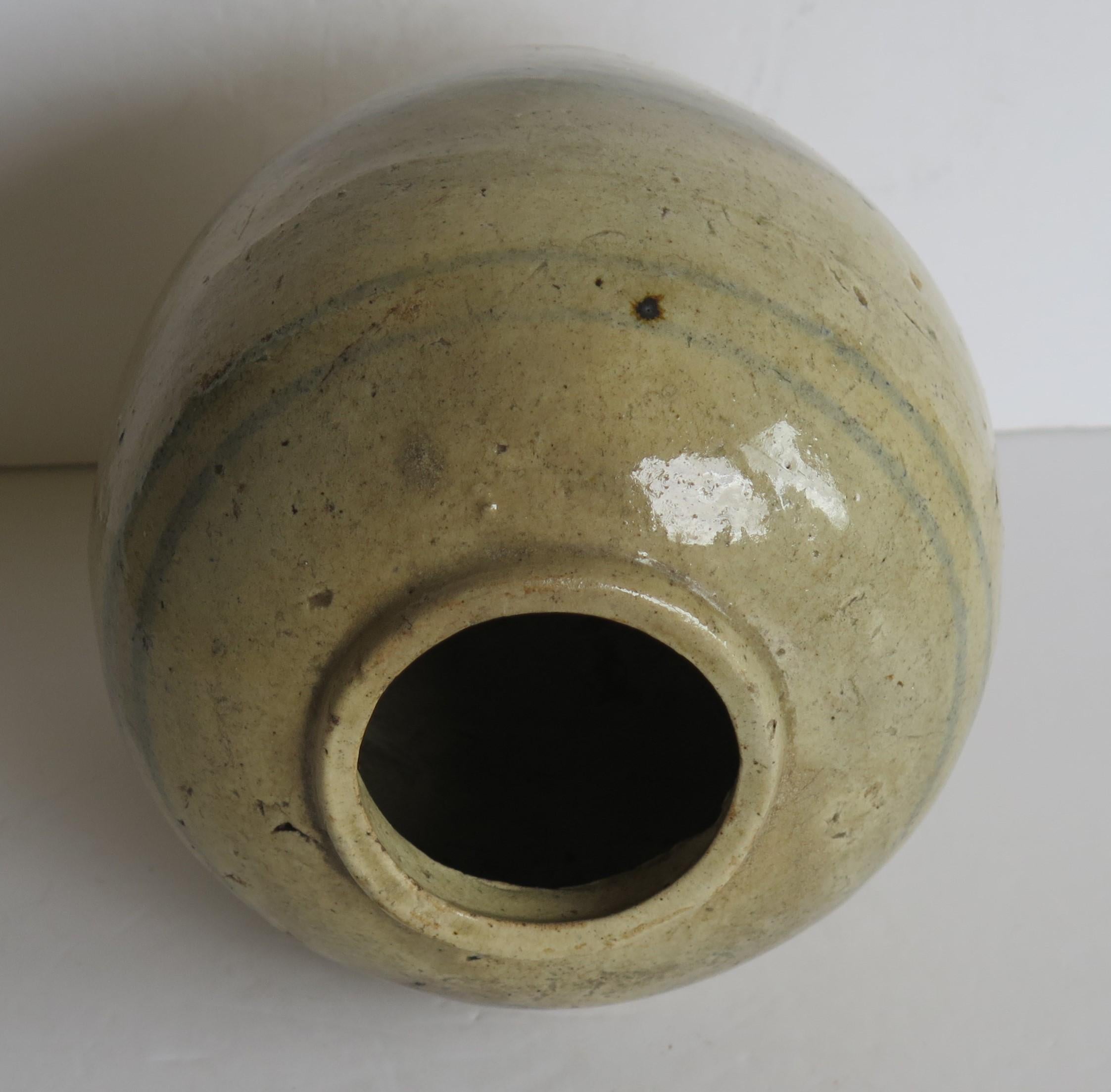 Chinese Ceramic Ming Provincial Jar or Vase Celadon Glaze, Early 17th Century 7