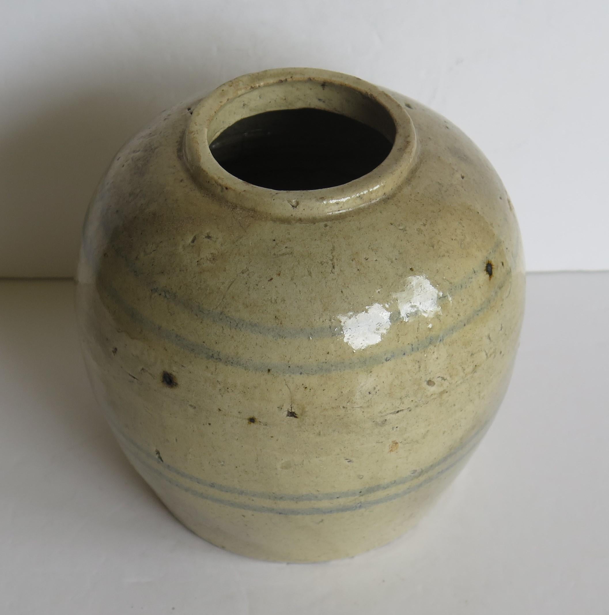 Chinese Ceramic Ming Provincial Jar or Vase Celadon Glaze, Early 17th Century 4