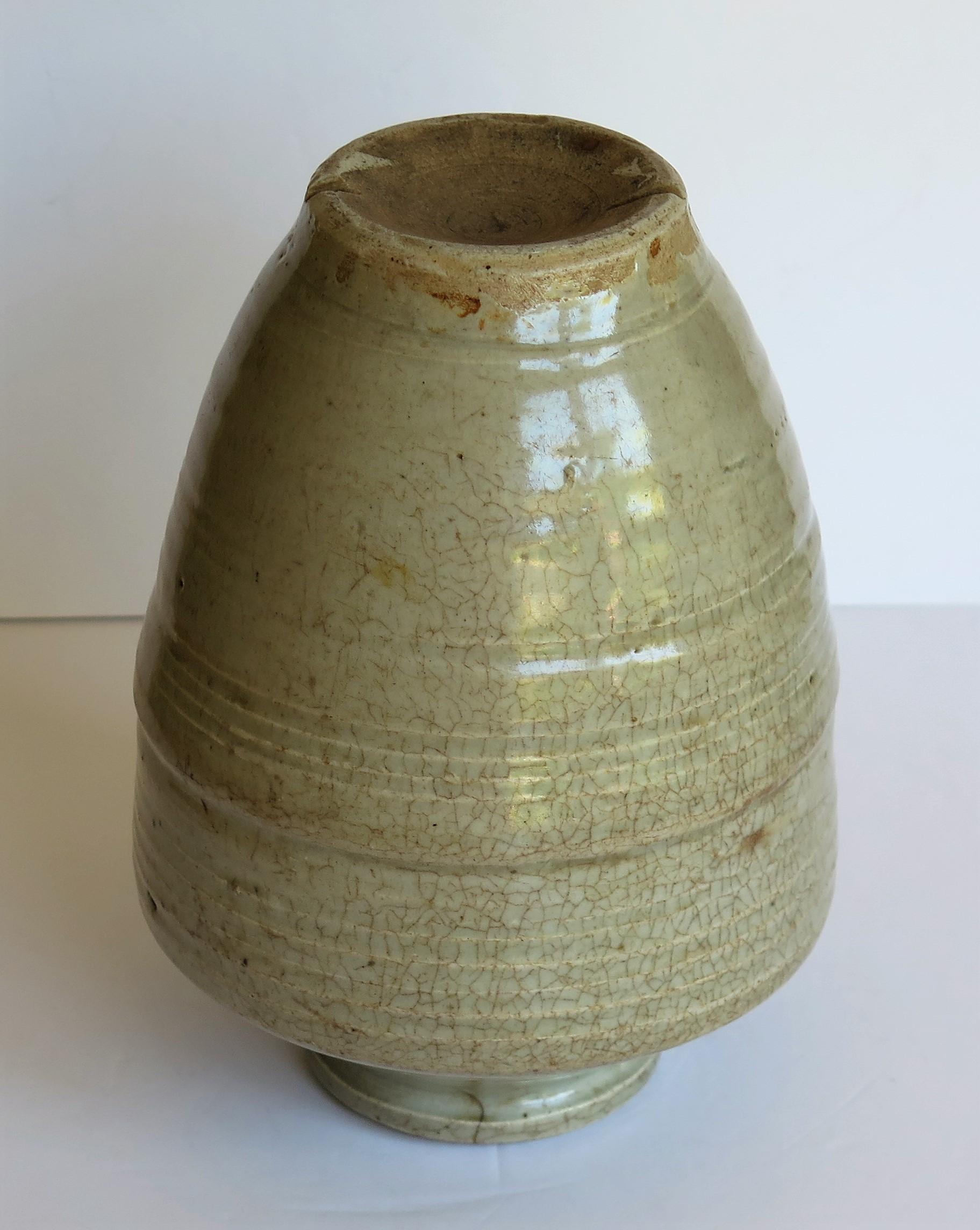 Chinese Ceramic Ming Yao Jar or Vase Celadon Glaze, Early 17th Century 7