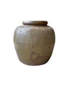 Jade Green Glazed Chinese Ceramic Pickling Jar, Qing Style, Circa 1950