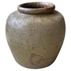 Jarra de cerámica china para encurtidos Verde jade, c. 1950