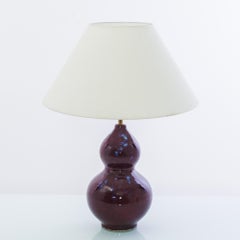 Chinese Ceramic Plum Purple Table Lamp