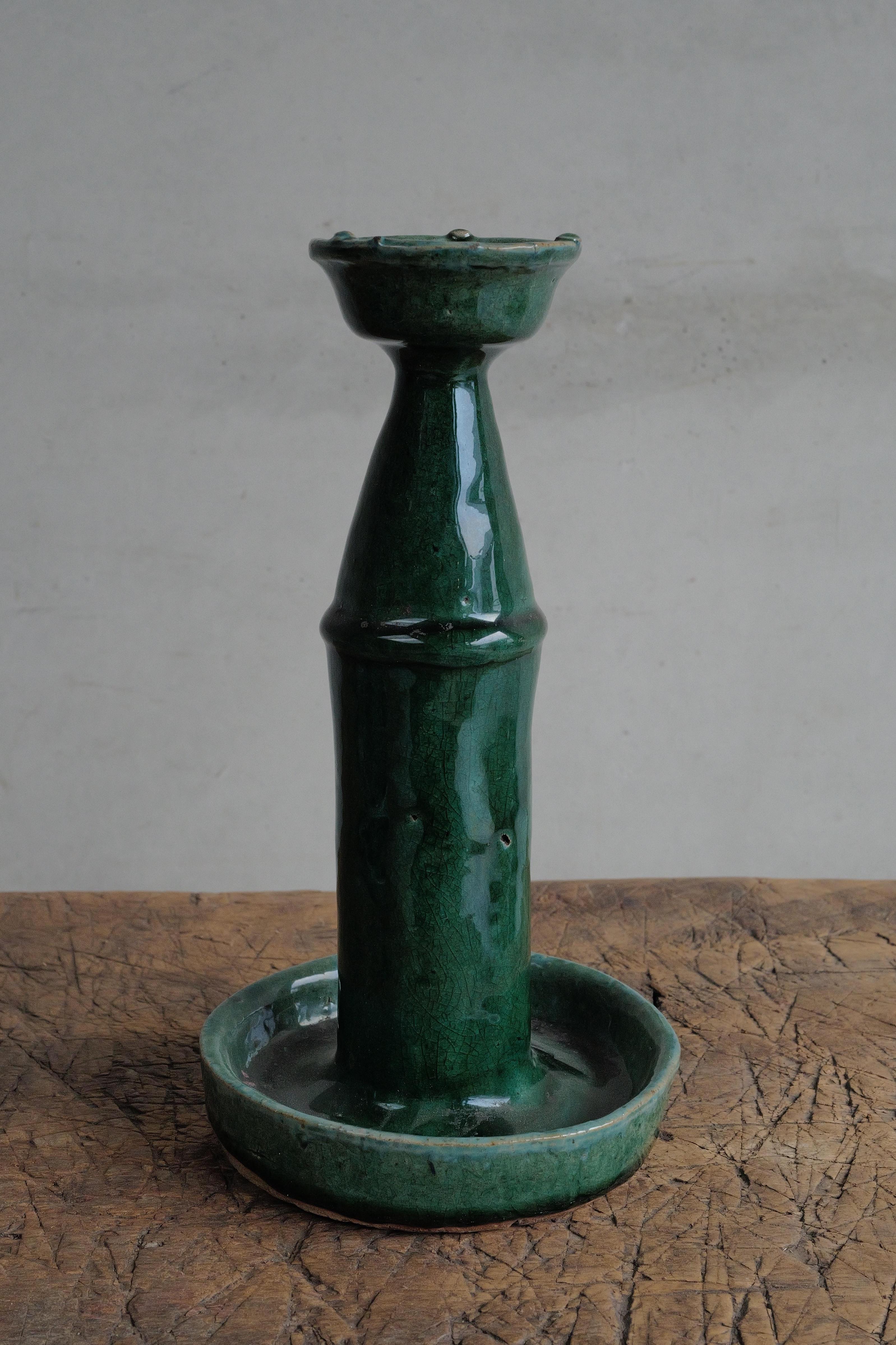 Portacandele cinese in ceramica 