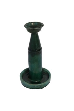 Chinese Ceramic 'Shiwan' Oil Lamp / Candle Holder, Green Glaze, c. 1950