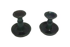 Chinese Ceramic Shiwan Oil Lamp Green Glaze Small Set