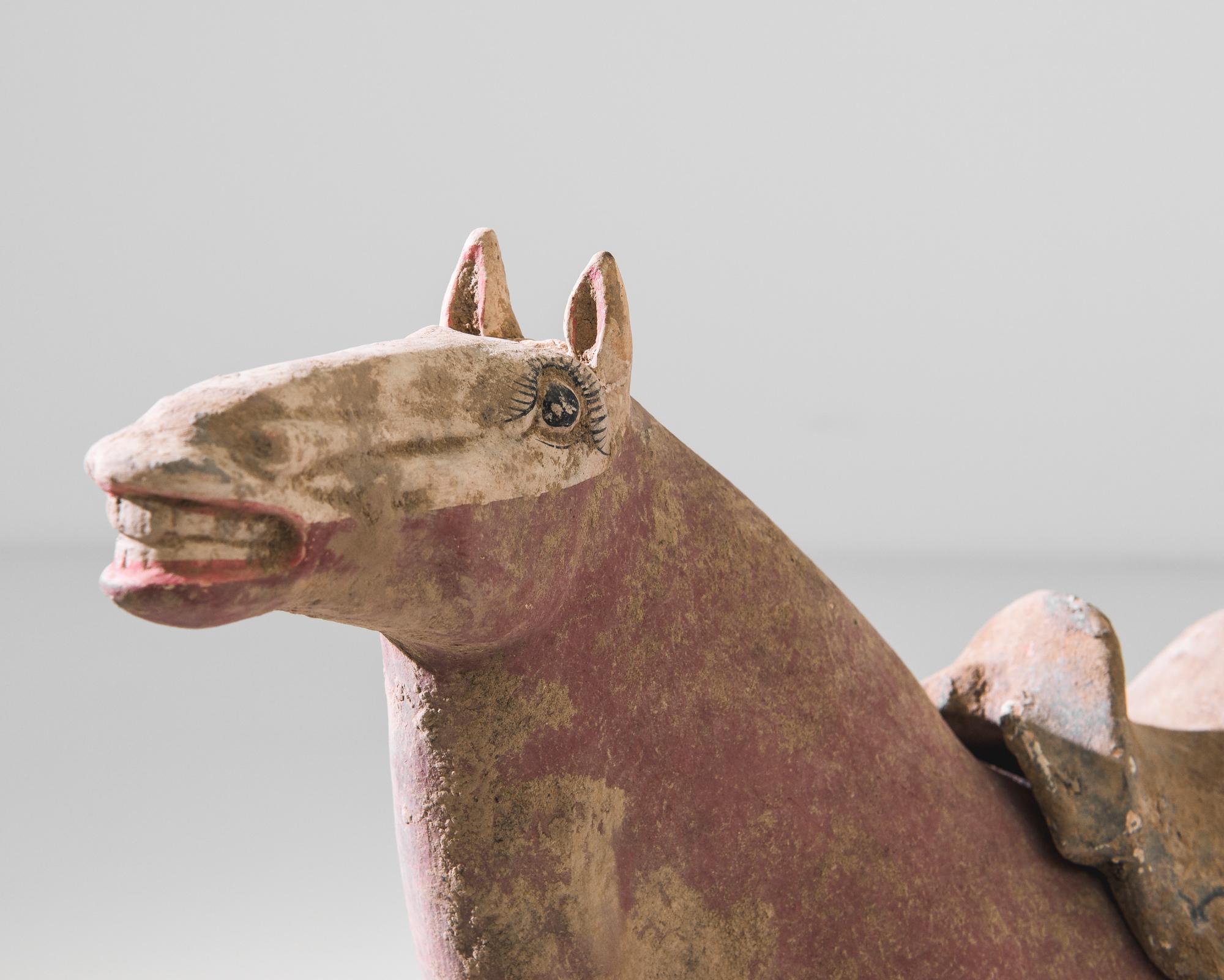 Late 20th Century Chinese Ceramic Standing Horse Decoration 