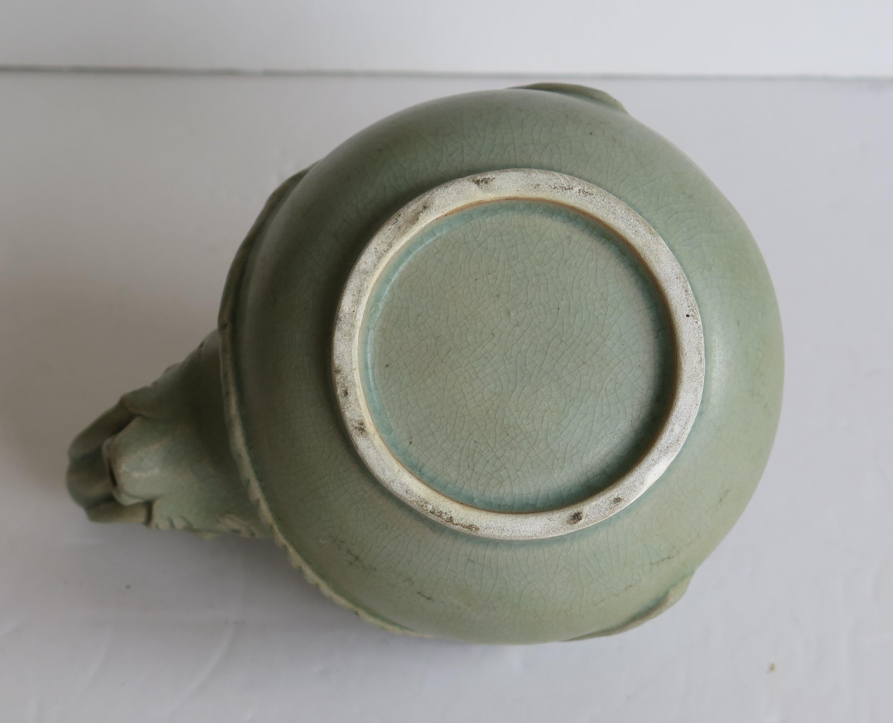 Chinese Ceramic Teapot Elephant shape Celadon Glaze, Mid 20th Century For Sale 4