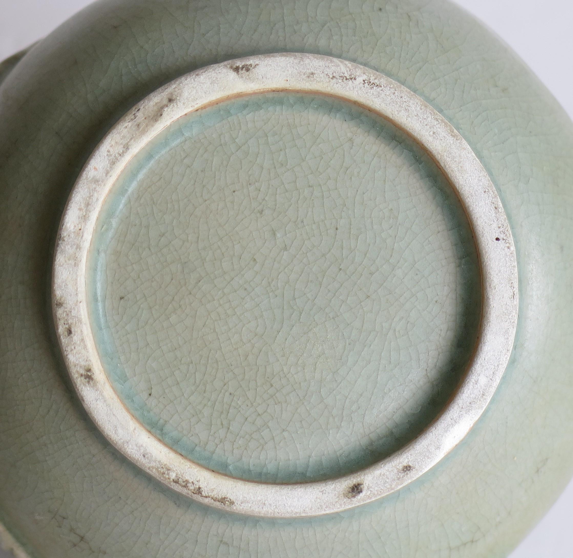 Chinese Ceramic Teapot Elephant shape Celadon Glaze, Mid 20th Century For Sale 5