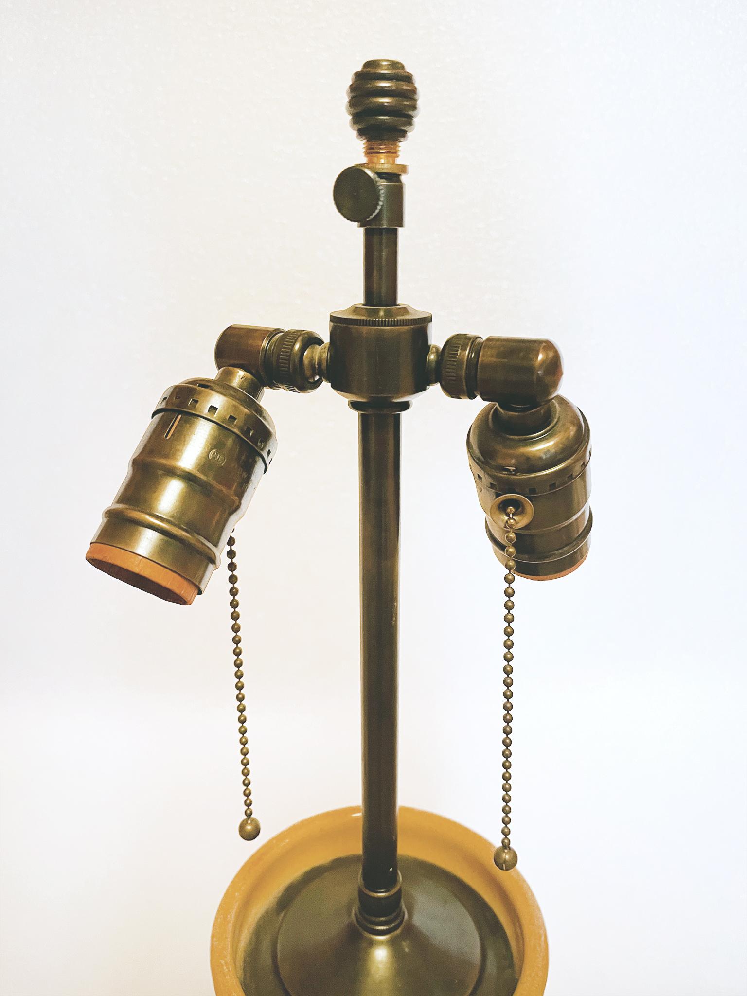 20th Century Chinese Ceramic Vase Table Lamp in Mustard Yellow Glaze