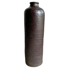 Chinese Ceramic Wine Bottle with Dark Brown Glaze, 18th Century