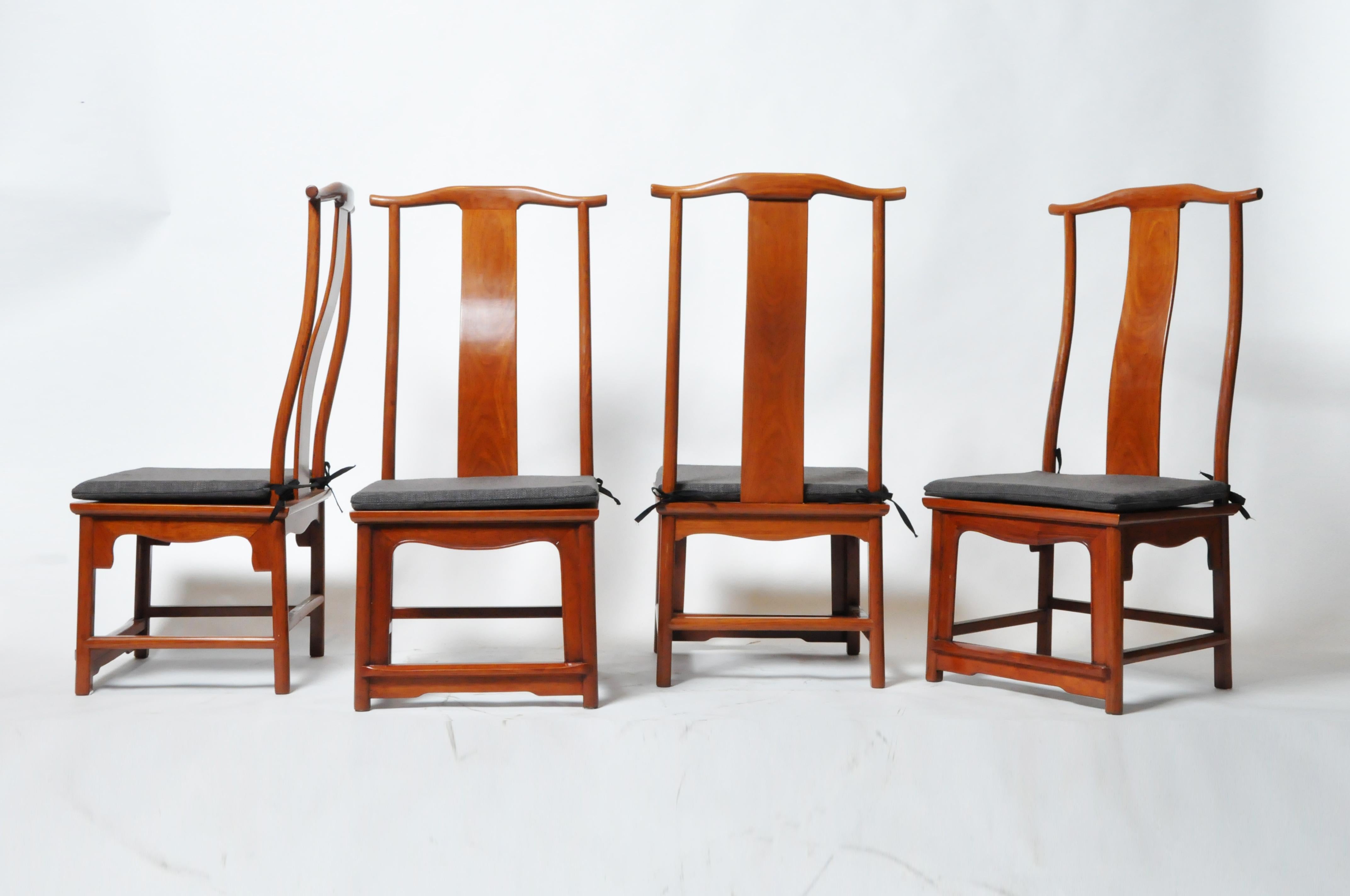 A Set of Four Chinese Dining Chairs For Sale 11