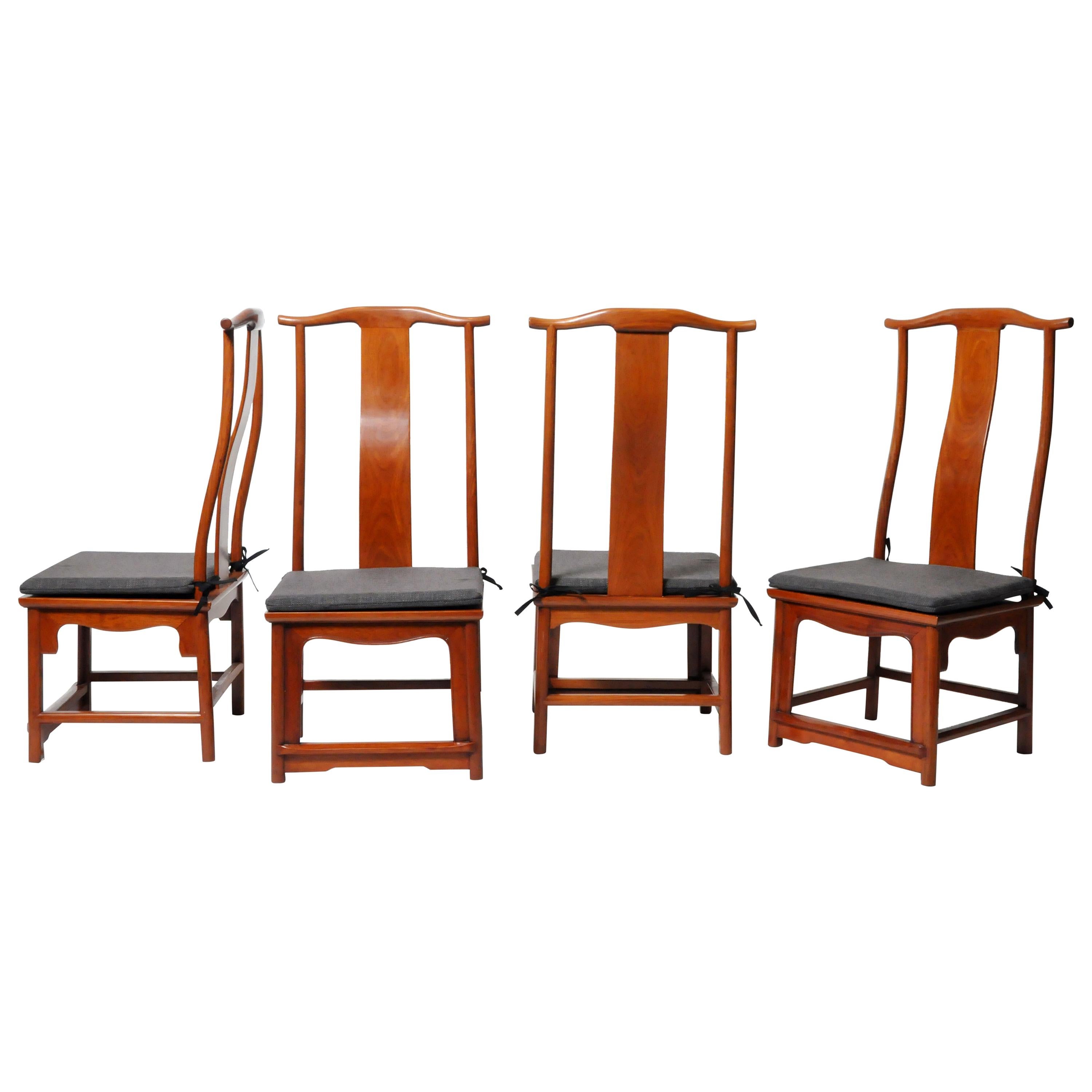 A Set of Four Chinese Dining Chairs For Sale