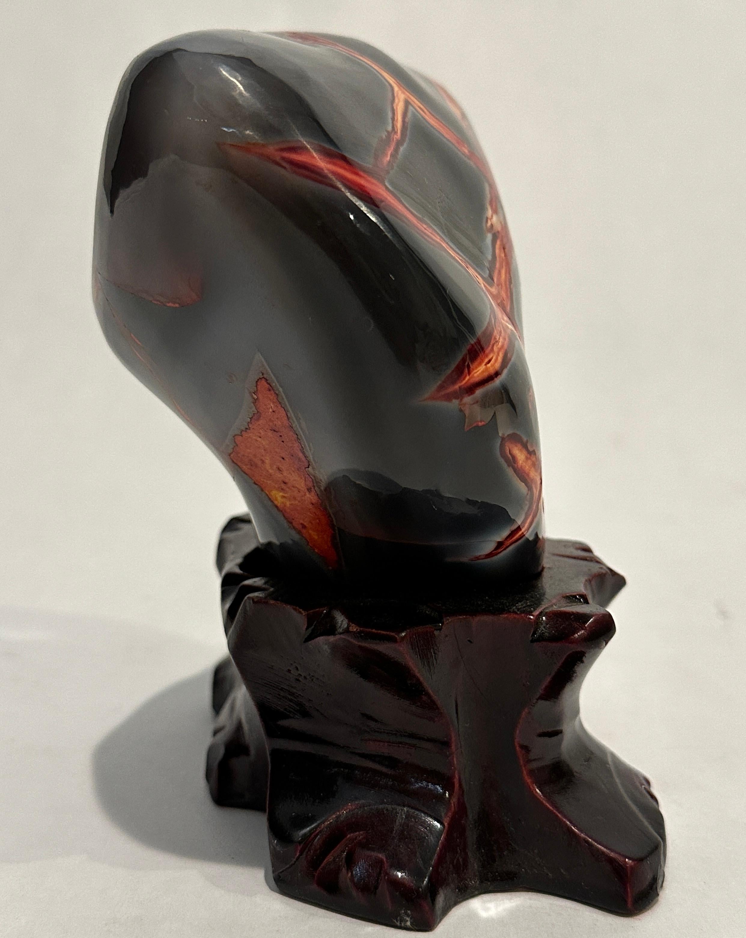 Polished Chinese Chicken Blood Stone Scholars Rock For Sale