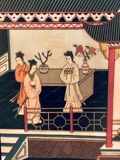 Chinese Chinoiserie Carved Expandable Four Panel Screen Room Divider