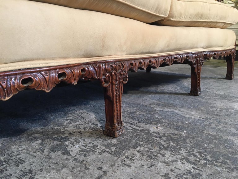 Chinese Chinoiserie Carved Wood Sofa For Sale at 1stDibs chinese wood sofa