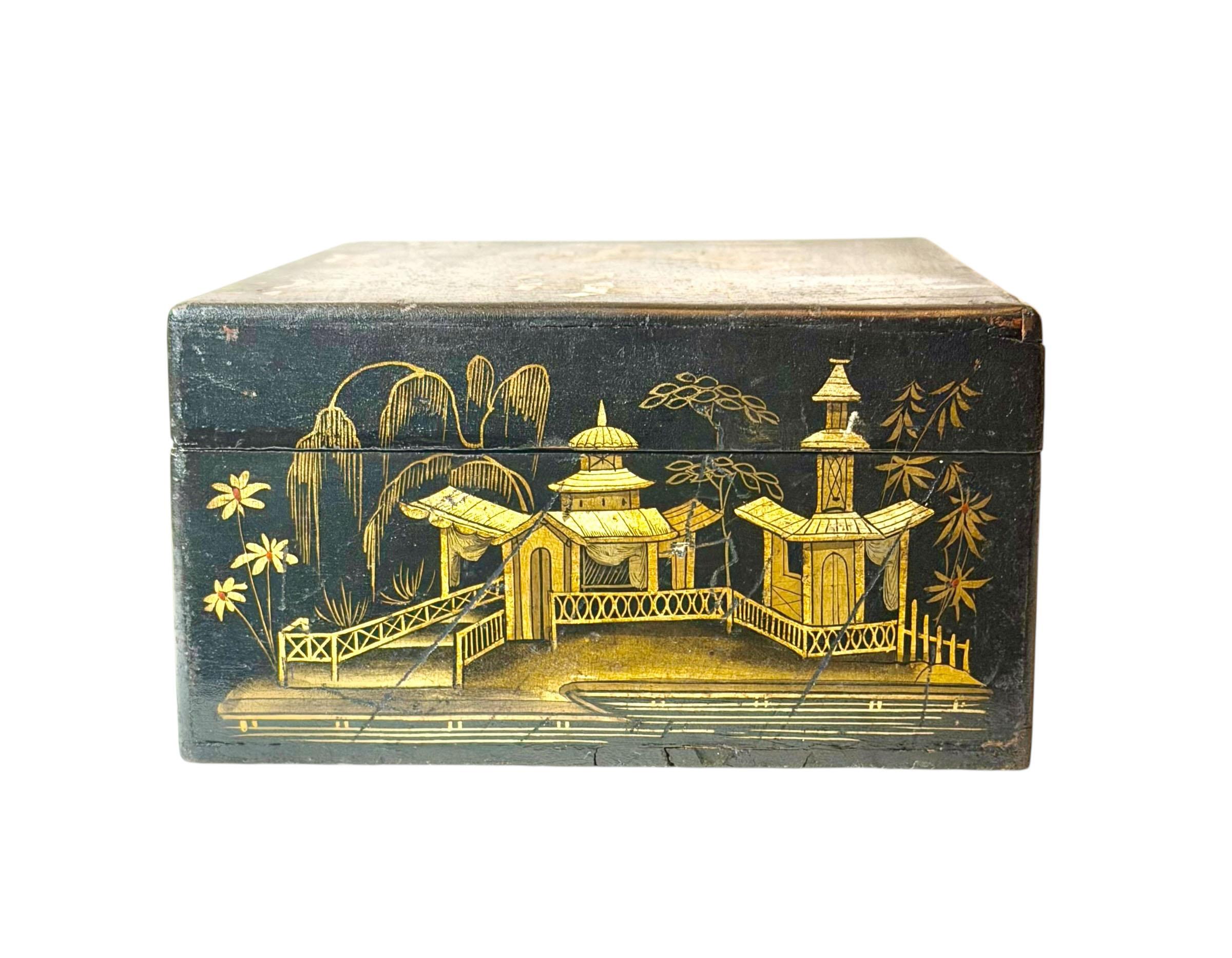 Chinesische Chinoiserie Dekorative Box im Angebot 5