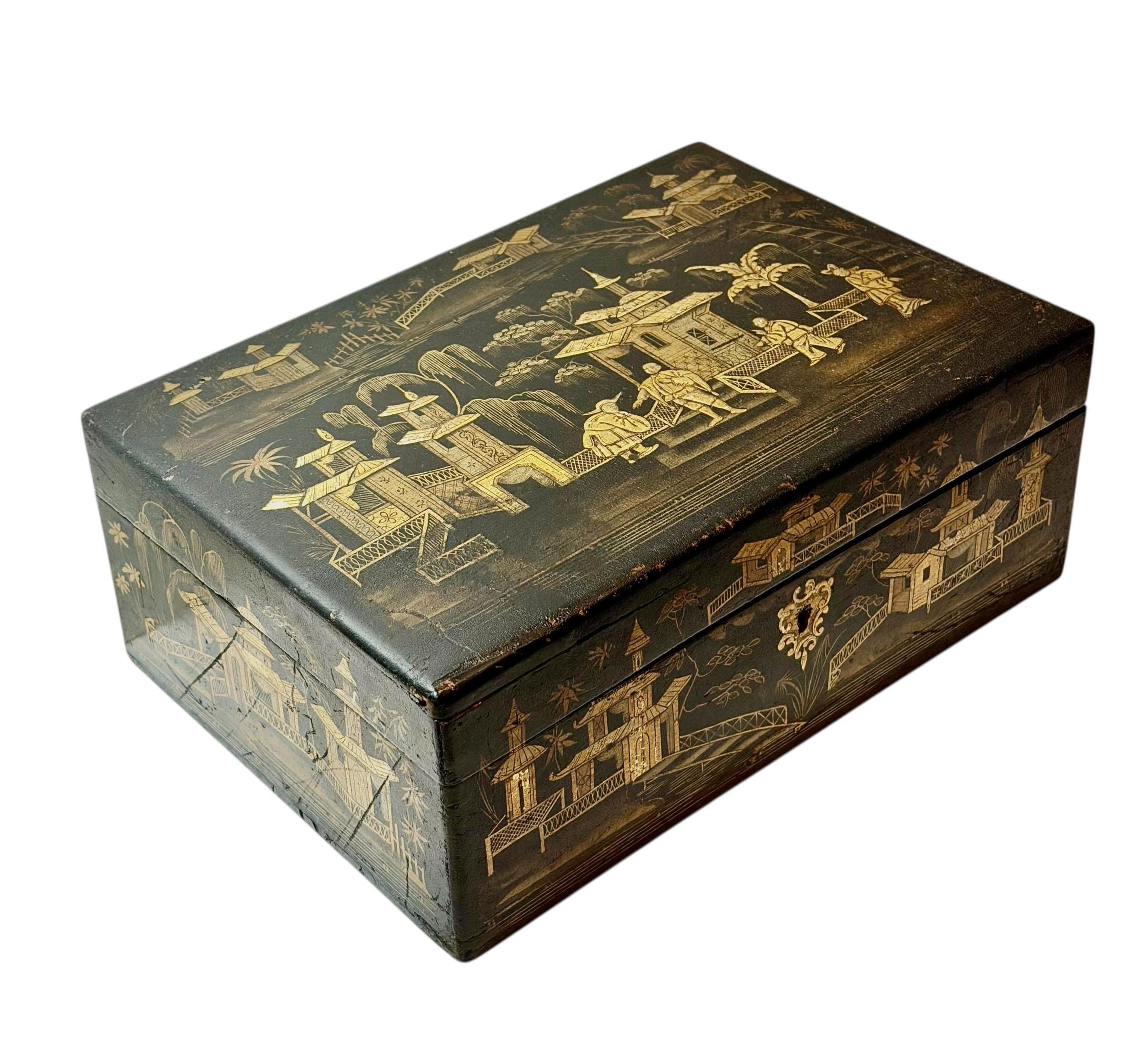 Chinesische Chinoiserie Dekorative Box im Angebot 6