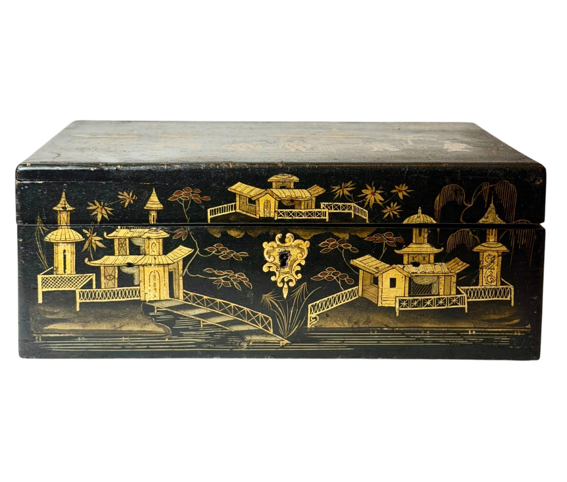 Chinesische Chinoiserie Dekorative Box im Zustand „Gut“ im Angebot in Tampa, FL