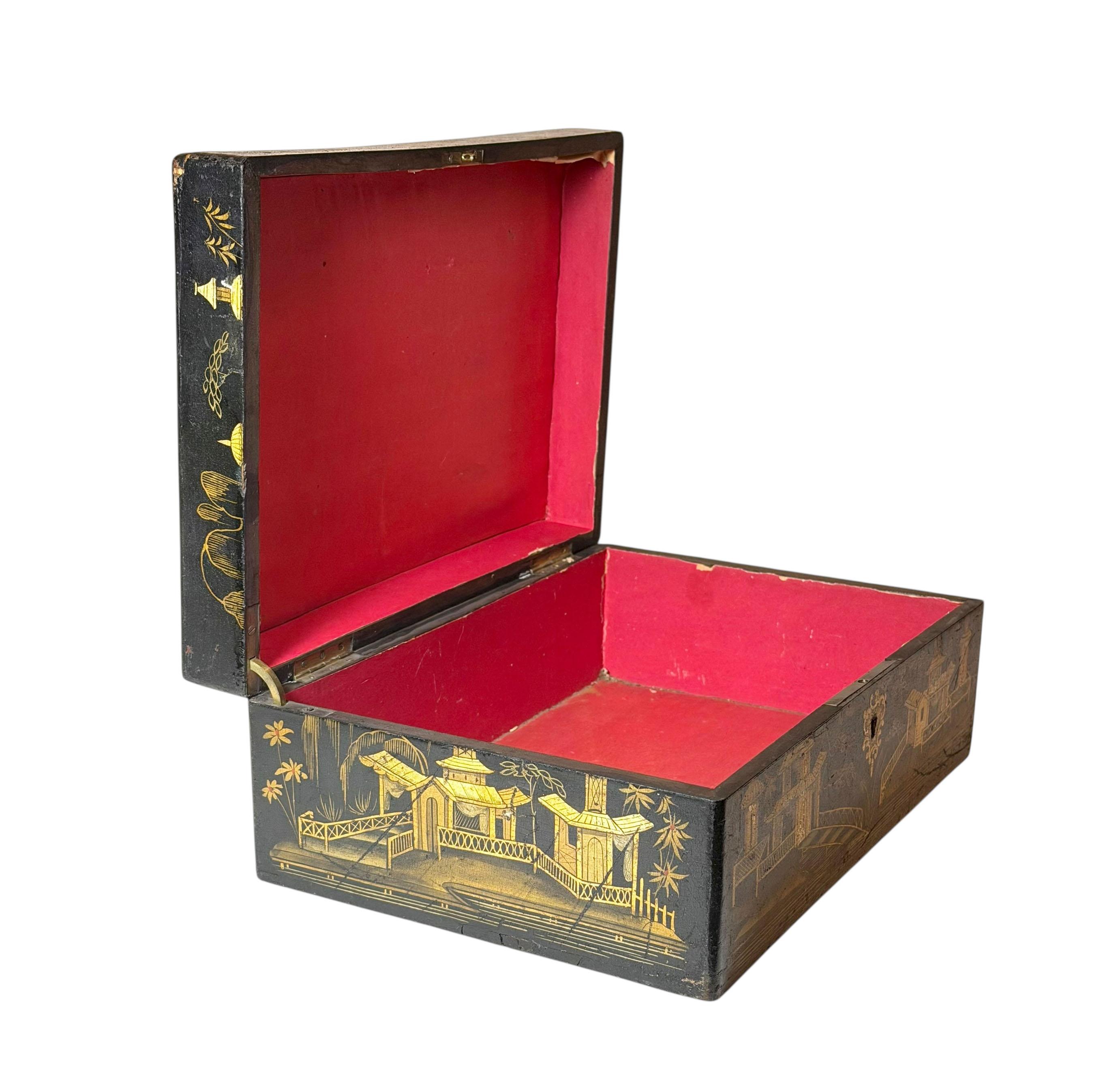 Chinesische Chinoiserie Dekorative Box im Angebot 2