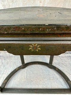 Chinese Chinoiserie Demilune Table