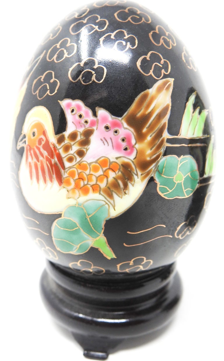 Chinese Chinoiserie Enamelware Decorated Eggs For Sale at 1stDibs | chinese egg decoration ...