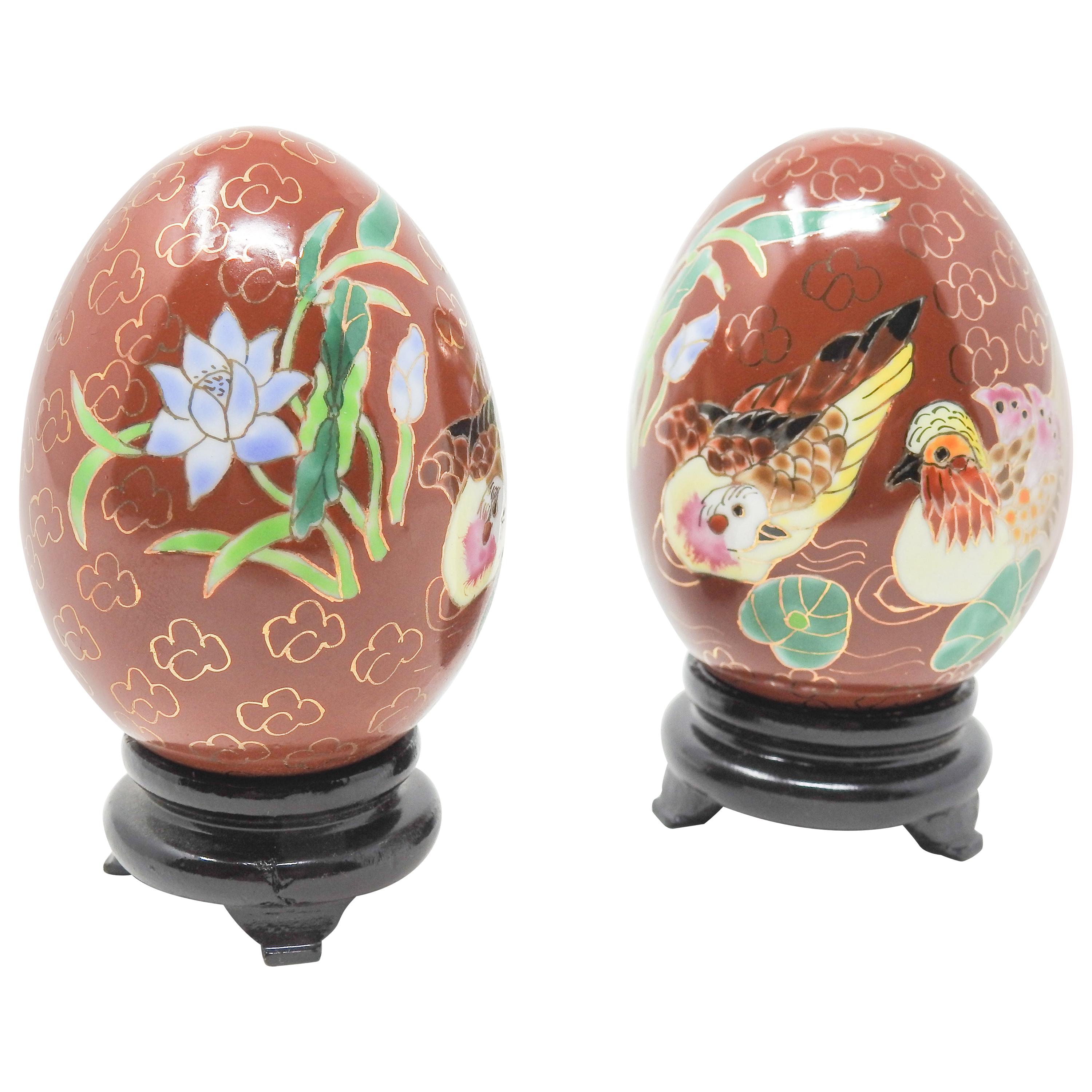 Chinese Chinoiserie Enamelware Eggs For Sale