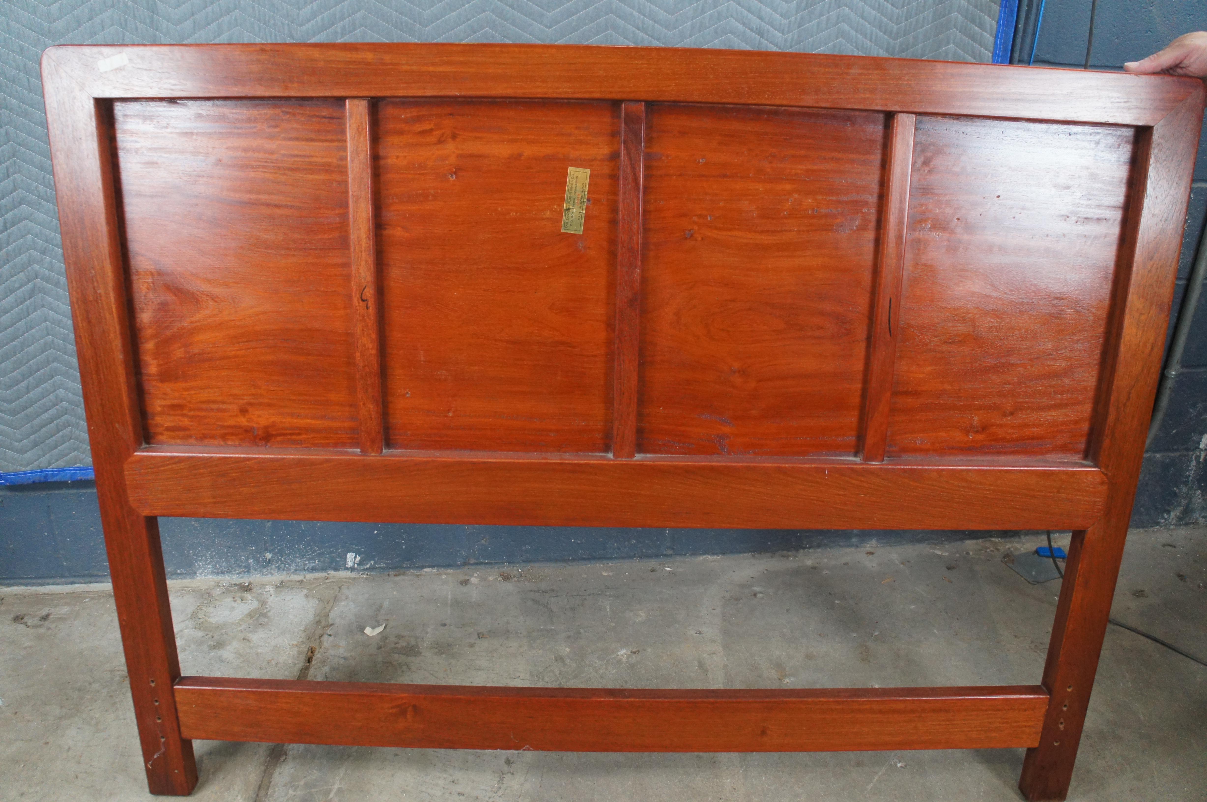 Chinesische Chinoiserie Palisander geschnitzt volle Größe Bett Kopfteil Hong Kong im Angebot 4