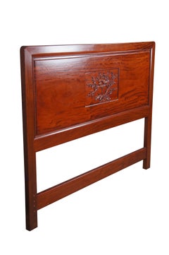 Chinese Chinoiserie Rosewood Carved Full Size Bed Headboard Hong Kong
