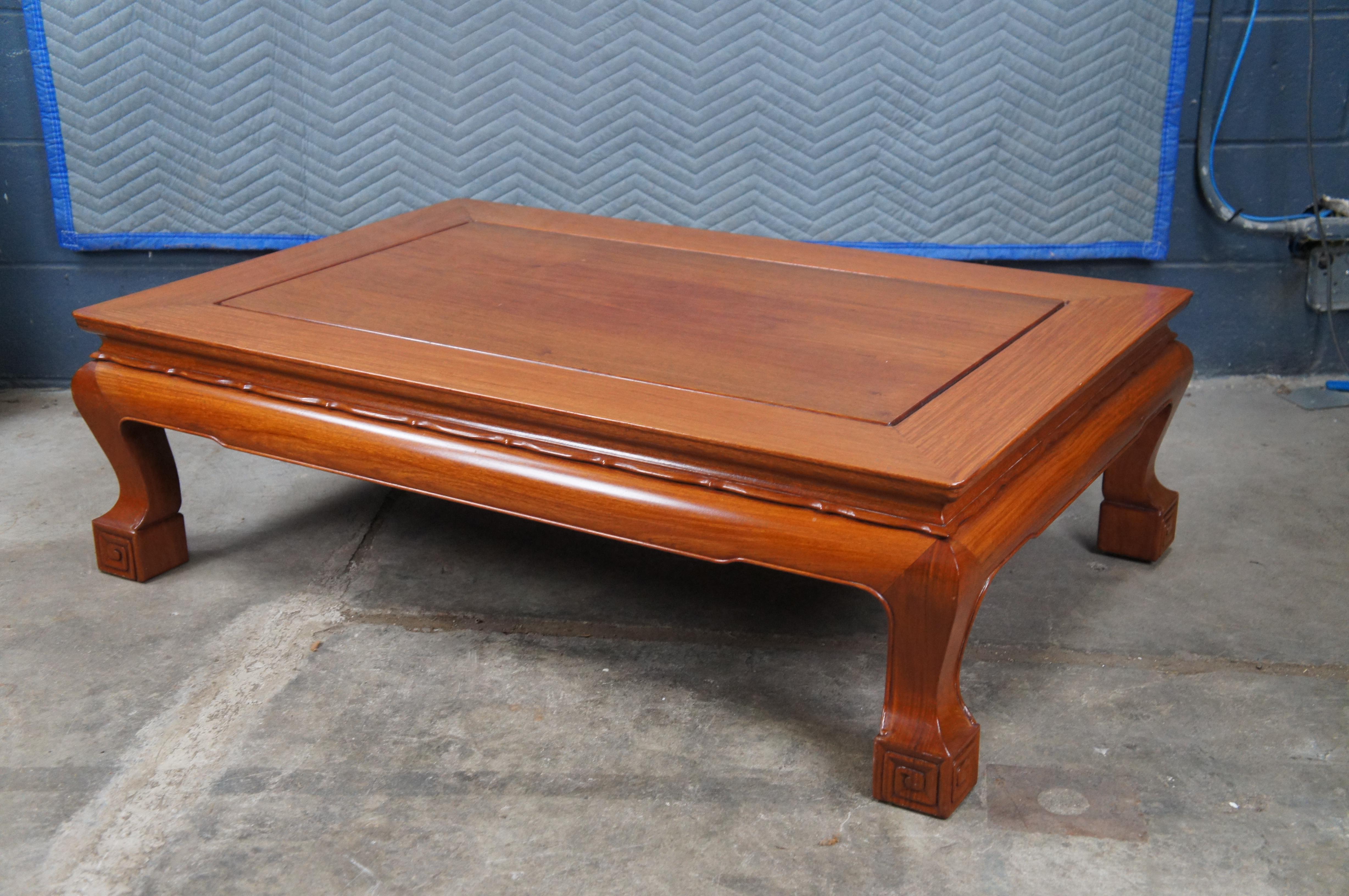 Chinese Chinoiserie Rosewood Low Kang Coffee Tea Table Hong Kong 48
