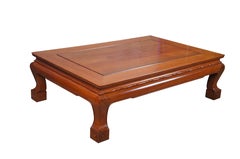 Chinese Chinoiserie Rosewood Low Kang Coffee Tea Table Hong Kong 48"