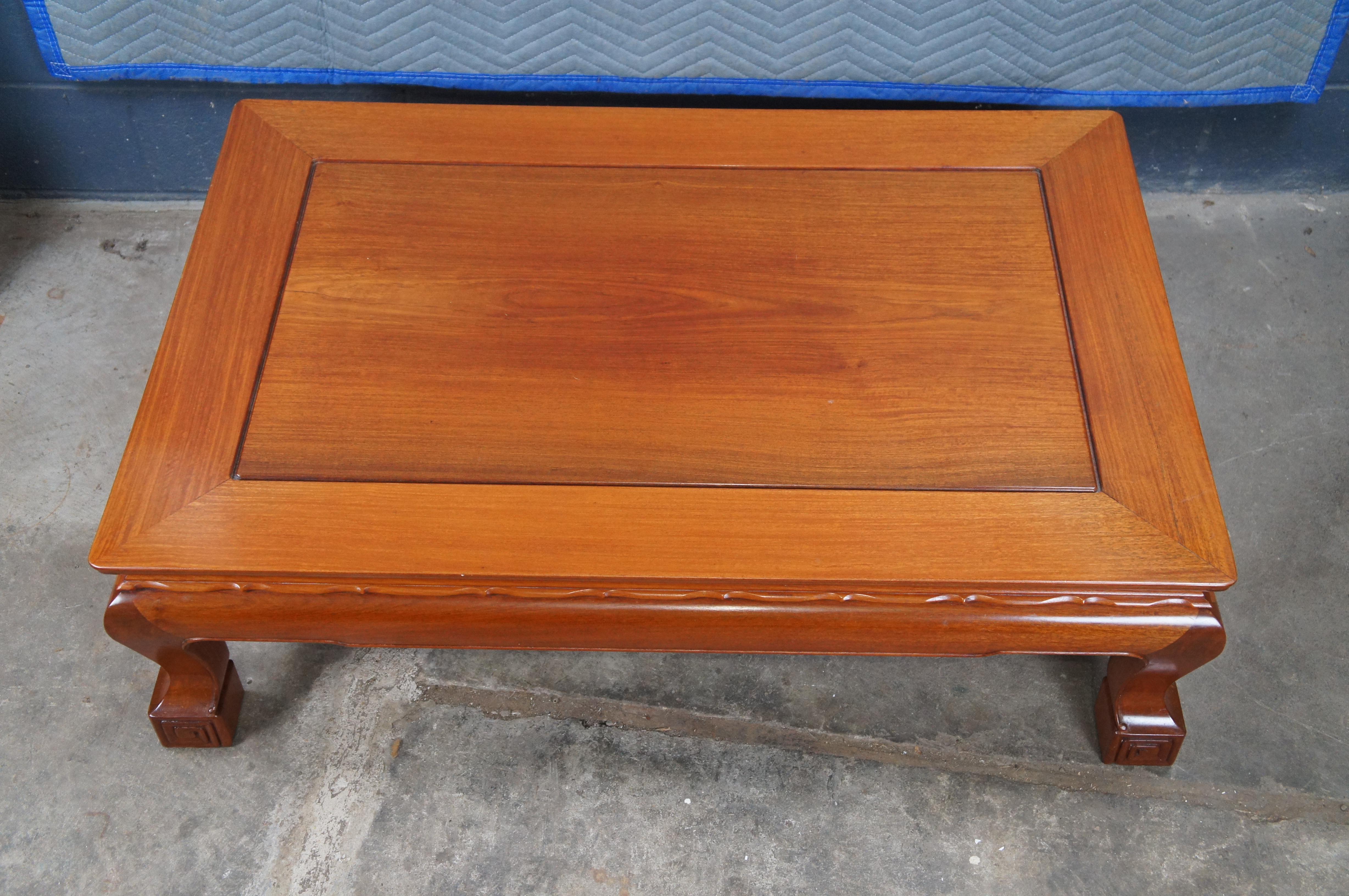 20th Century Chinese Chinoiserie Rosewood Low Kang Coffee Tea Table Hong Kong 48