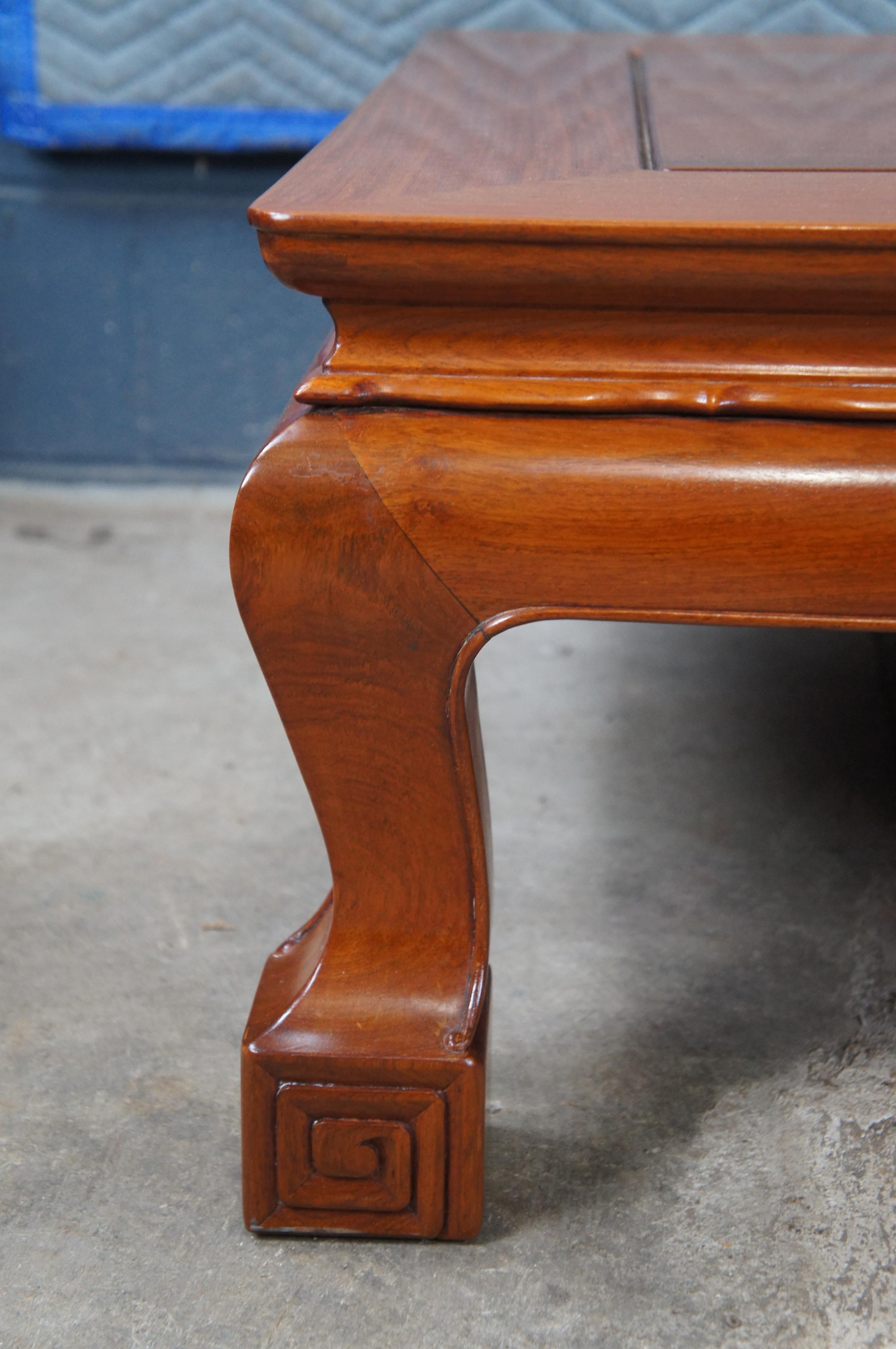 Chinese Chinoiserie Rosewood Low Kang Coffee Tea Table Hong Kong 48