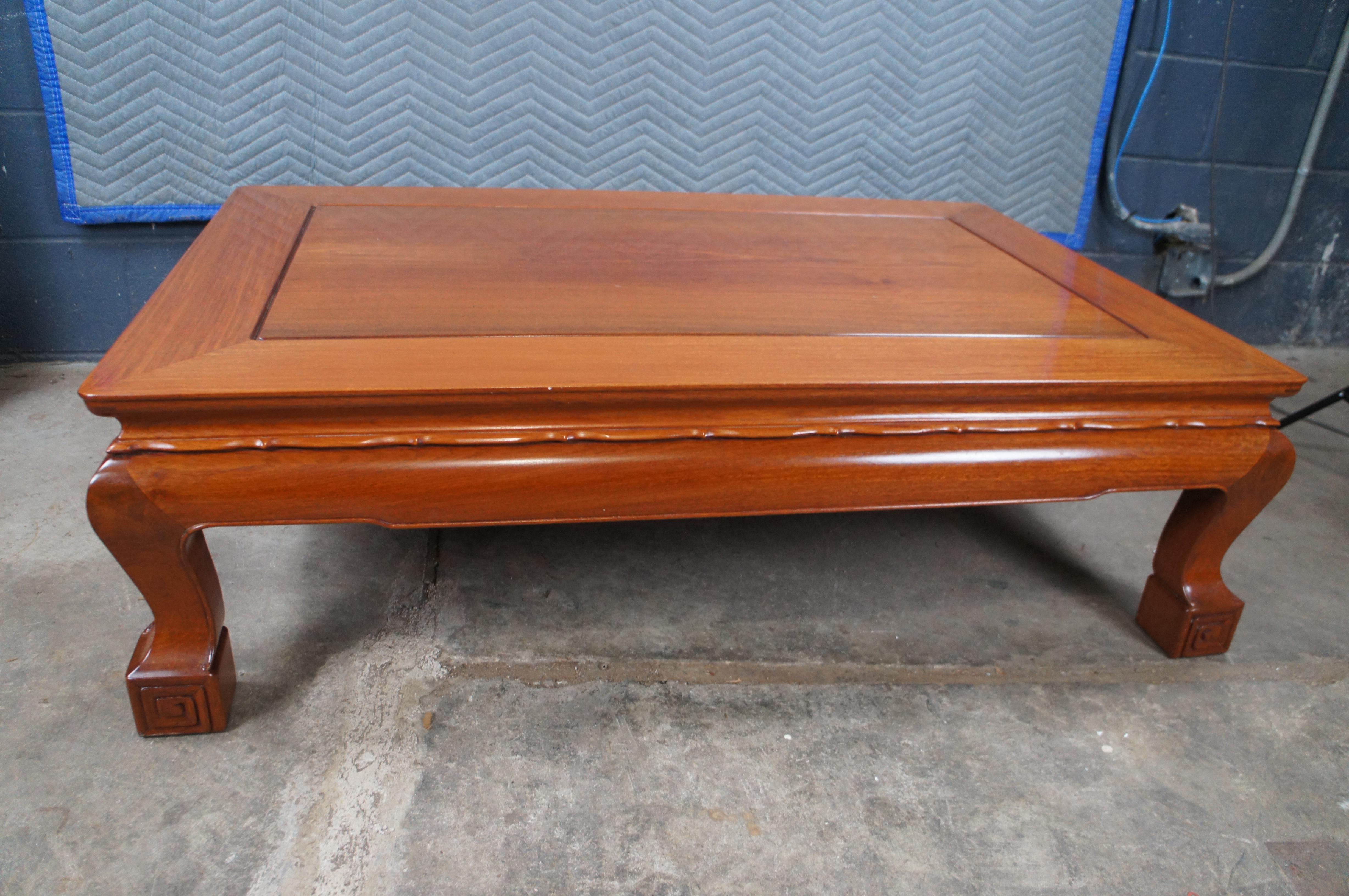 Chinese Chinoiserie Rosewood Low Kang Coffee Tea Table Hong Kong 48