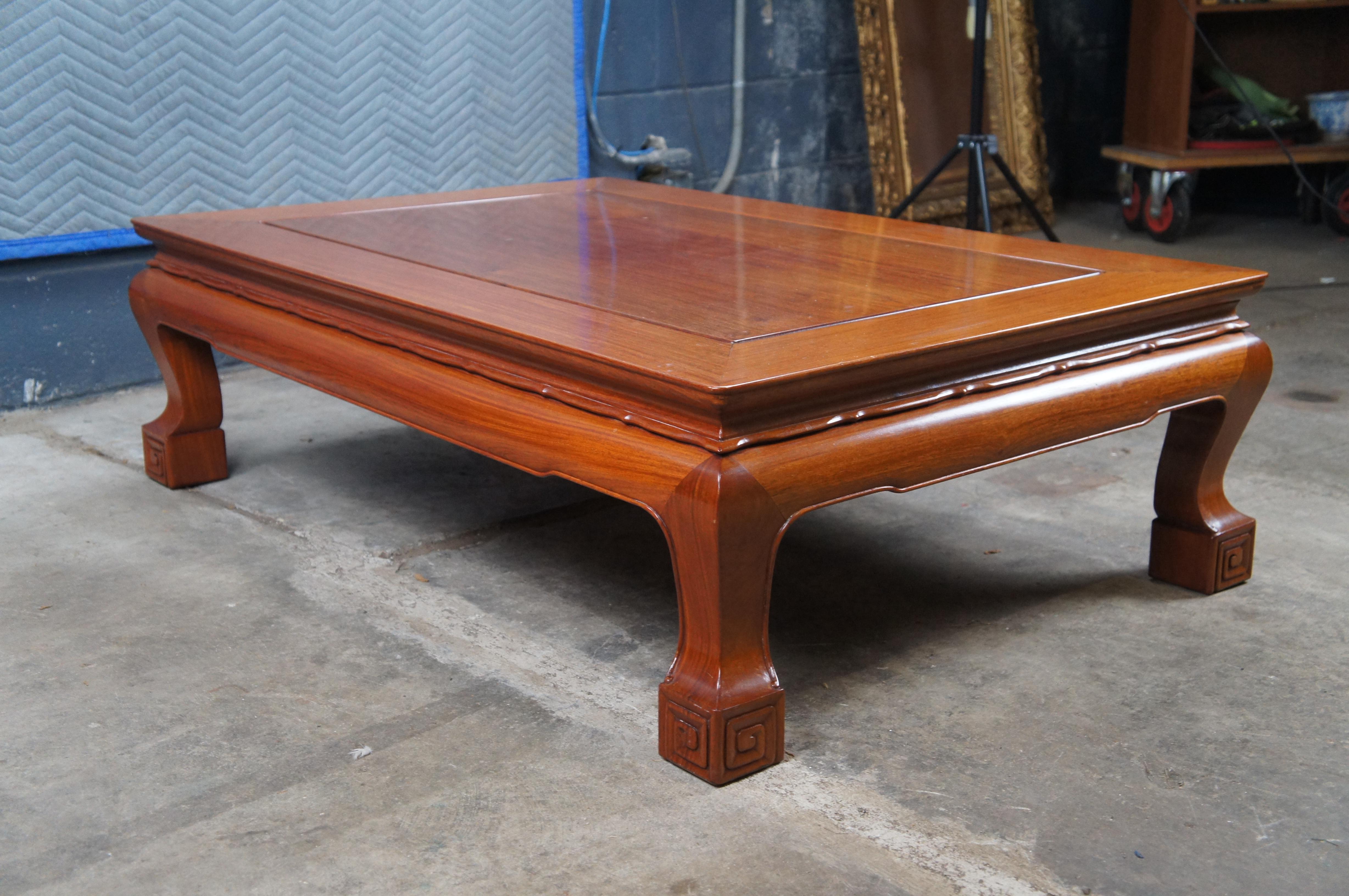 Chinese Chinoiserie Rosewood Low Kang Coffee Tea Table Hong Kong 48