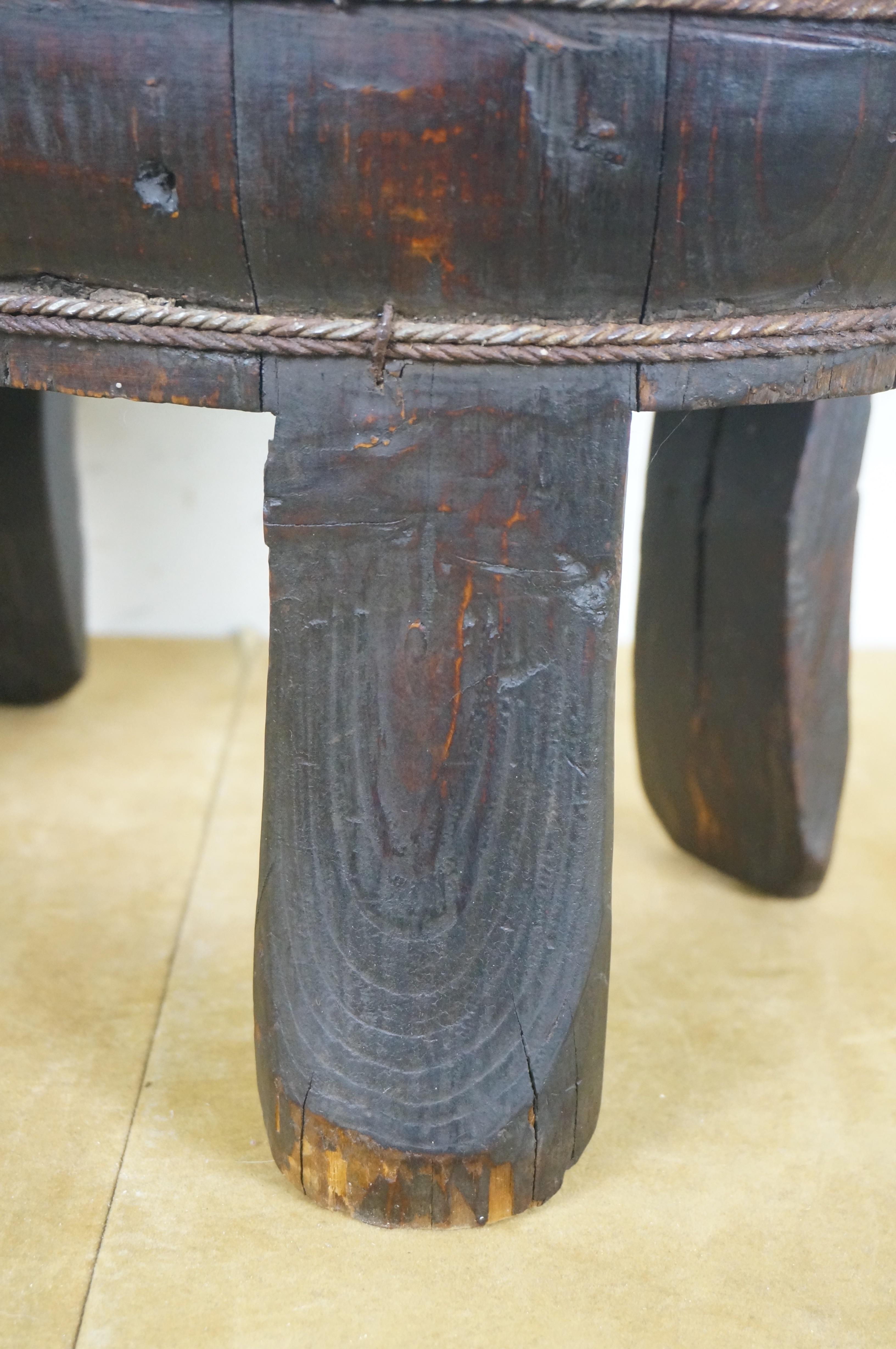 Chinese Chinoiserie Wooden Oval Footed Rope Banded Wash Tub Laundry Basin 20