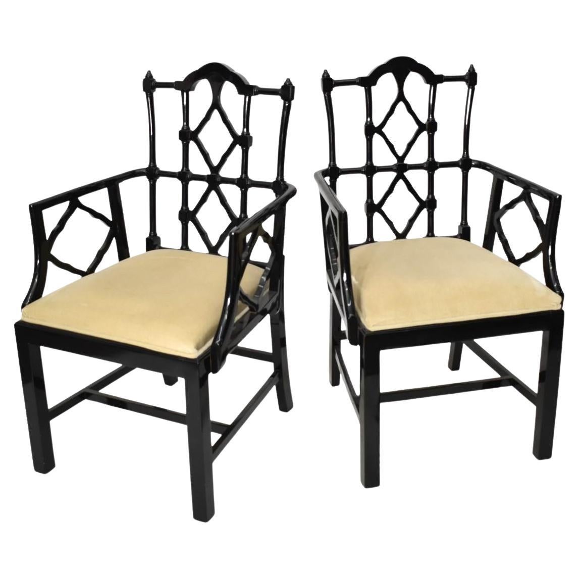 Chinesische Chippendale-Sessel – ein Paar