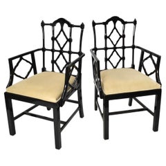 Chinese Chippendale Armchairs - A Pair