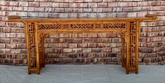 Chinese Chippendale Bamboo Console, Altar Table