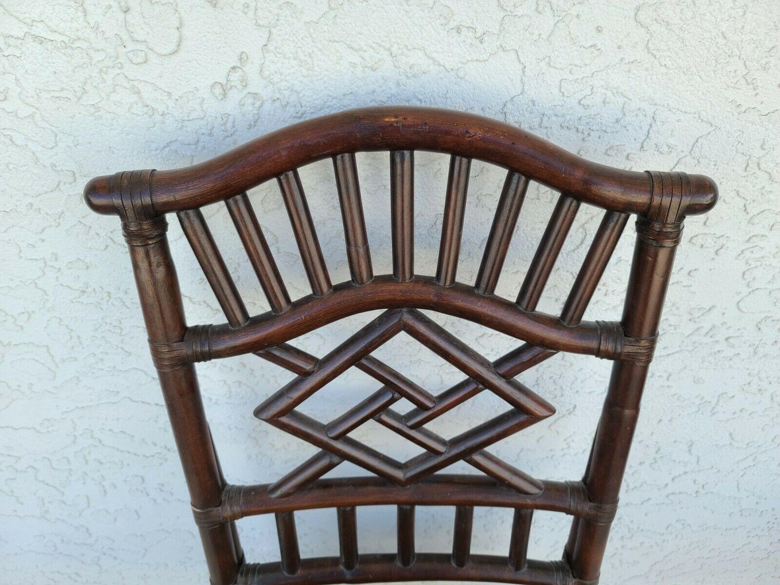 Chinese Chippendale Bamboo Rattan Pagoda Dining Chairs by LEXINGTON, Set of 6 5