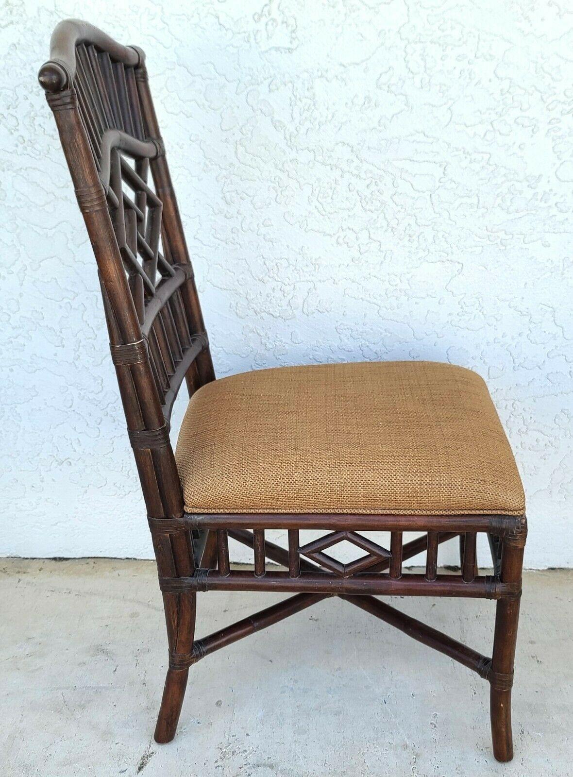 Chinese Chippendale Bamboo Rattan Pagoda Dining Chairs by LEXINGTON, Set of 6 1