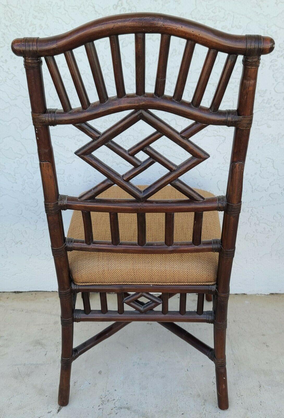 Chinese Chippendale Bamboo Rattan Pagoda Dining Chairs by LEXINGTON, Set of 6 3